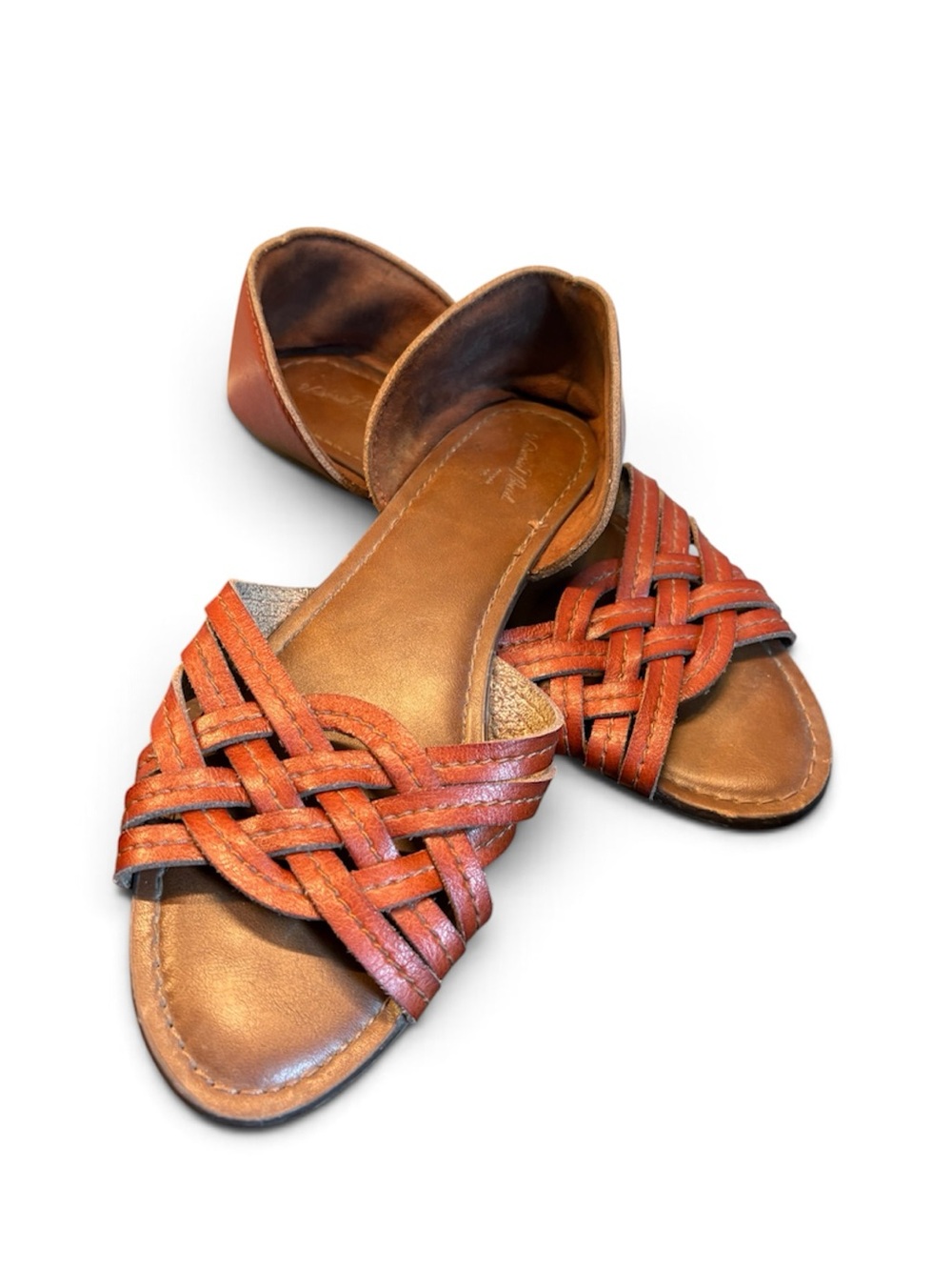 Universal Thread Braided Leather D'Orsay Sandal - Rust Orange